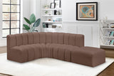 Arc Brown Vegan Leather Modular Sofa 101Brown-S5C Meridian Furniture