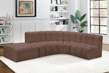 Arc Brown Vegan Leather Modular Sofa 101Brown-S5C Meridian Furniture