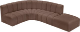 Arc Brown Vegan Leather Modular Sofa 101Brown-S5C Meridian Furniture