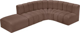 Arc Brown Vegan Leather Modular Sofa 101Brown-S5C Meridian Furniture