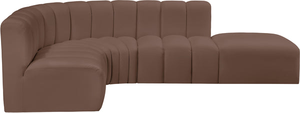 Arc Brown Vegan Leather Modular Sofa 101Brown-S5C Meridian Furniture