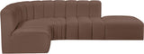 Arc Brown Vegan Leather Modular Sofa 101Brown-S5C Meridian Furniture