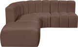 Arc Brown Vegan Leather Modular Sofa 101Brown-S5C Meridian Furniture