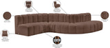 Arc Brown Vegan Leather Modular Sofa 101Brown-S6A Meridian Furniture