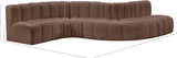 Arc Brown Vegan Leather Modular Sofa 101Brown-S6A Meridian Furniture