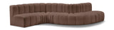 Arc Brown Vegan Leather Modular Sofa 101Brown-S6A Meridian Furniture