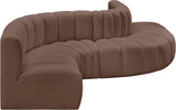 Arc Brown Vegan Leather Modular Sofa 101Brown-S6A Meridian Furniture