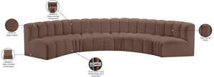 Arc Brown Vegan Leather Modular Sofa 101Brown-S6B Meridian Furniture
