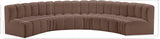 Arc Brown Vegan Leather Modular Sofa 101Brown-S6B Meridian Furniture