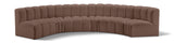 Arc Brown Vegan Leather Modular Sofa 101Brown-S6B Meridian Furniture