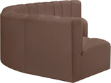 Arc Brown Vegan Leather Modular Sofa 101Brown-S6B Meridian Furniture