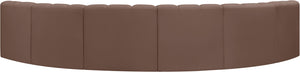 Arc Brown Vegan Leather Modular Sofa 101Brown-S6B Meridian Furniture