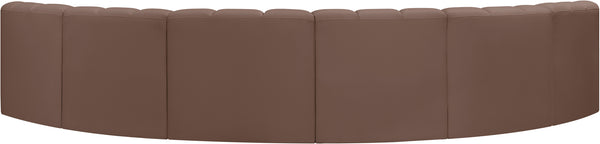 Arc Brown Vegan Leather Modular Sofa 101Brown-S6B Meridian Furniture