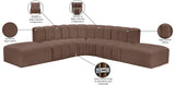 Arc Brown Vegan Leather Modular Sofa 101Brown-S6C Meridian Furniture