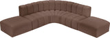 Arc Brown Vegan Leather Modular Sofa 101Brown-S6C Meridian Furniture