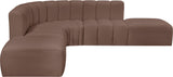 Arc Brown Vegan Leather Modular Sofa 101Brown-S6C Meridian Furniture