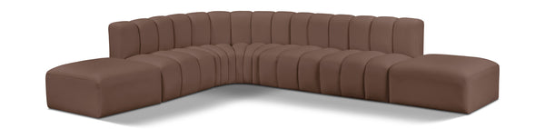 Arc Brown Vegan Leather Modular Sofa 101Brown-S7A Meridian Furniture