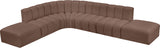 Arc Brown Vegan Leather Modular Sofa 101Brown-S7A Meridian Furniture