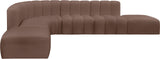 Arc Brown Vegan Leather Modular Sofa 101Brown-S7A Meridian Furniture