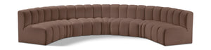 Arc Brown Vegan Leather Modular Sofa 101Brown-S7B Meridian Furniture
