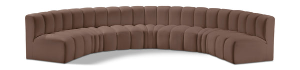 Arc Brown Vegan Leather Modular Sofa 101Brown-S7B Meridian Furniture