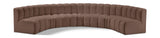 Arc Brown Vegan Leather Modular Sofa 101Brown-S7B Meridian Furniture