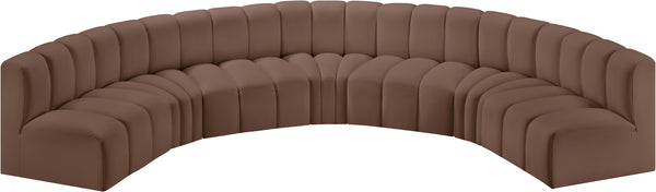 Arc Brown Vegan Leather Modular Sofa 101Brown-S7B Meridian Furniture