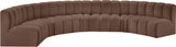 Arc Brown Vegan Leather Modular Sofa 101Brown-S7B Meridian Furniture