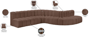 Arc Brown Vegan Leather Modular Sofa 101Brown-S7C Meridian Furniture