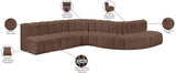 Arc Brown Vegan Leather Modular Sofa 101Brown-S7C Meridian Furniture