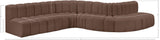 Arc Brown Vegan Leather Modular Sofa 101Brown-S7C Meridian Furniture