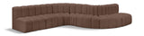 Arc Brown Vegan Leather Modular Sofa 101Brown-S7C Meridian Furniture