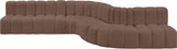 Arc Brown Vegan Leather Modular Sofa 101Brown-S7C Meridian Furniture