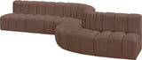 Arc Brown Vegan Leather Modular Sofa 101Brown-S7C Meridian Furniture