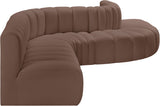 Arc Brown Vegan Leather Modular Sofa 101Brown-S7C Meridian Furniture