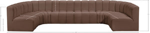 Arc Brown Vegan Leather Modular Sofa 101Brown-S8A Meridian Furniture