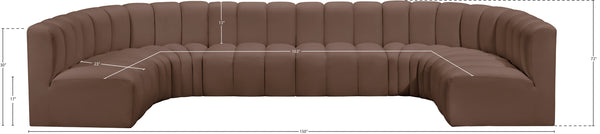 Arc Brown Vegan Leather Modular Sofa 101Brown-S8A Meridian Furniture