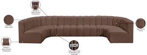 Arc Brown Vegan Leather Modular Sofa 101Brown-S8A Meridian Furniture