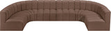 Arc Brown Vegan Leather Modular Sofa 101Brown-S8A Meridian Furniture