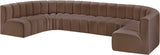 Arc Brown Vegan Leather Modular Sofa 101Brown-S8A Meridian Furniture