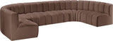 Arc Brown Vegan Leather Modular Sofa 101Brown-S8A Meridian Furniture