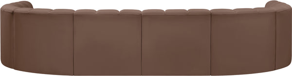 Arc Brown Vegan Leather Modular Sofa 101Brown-S8A Meridian Furniture