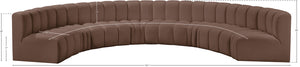 Arc Brown Vegan Leather Modular Sofa 101Brown-S8B Meridian Furniture