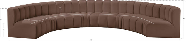 Arc Brown Vegan Leather Modular Sofa 101Brown-S8B Meridian Furniture