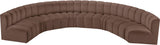 Arc Brown Vegan Leather Modular Sofa 101Brown-S8B Meridian Furniture