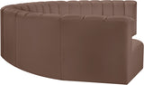 Arc Brown Vegan Leather Modular Sofa 101Brown-S8B Meridian Furniture