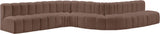 Arc Brown Vegan Leather Modular Sofa 101Brown-S8C Meridian Furniture