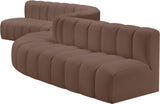 Arc Brown Vegan Leather Modular Sofa 101Brown-S8C Meridian Furniture