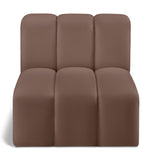 Arc Brown Vegan Leather Straight Chair 101Brown-ST Meridian Furniture