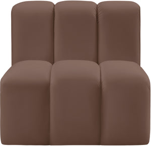 Arc Brown Vegan Leather Straight Chair 101Brown-ST Meridian Furniture
